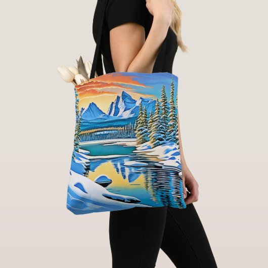 Schneeberge Reflektion Tasche (Von Nahem)