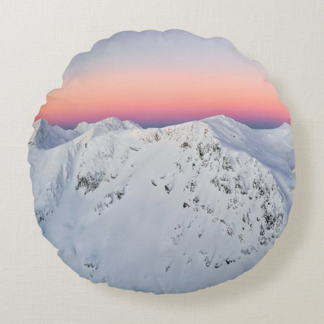 SCHNEEBERGE RUNDES KISSEN (Vorderseite)
