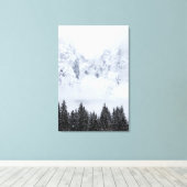Schneeberge und Fichtenwald Leinwanddruck (Insitu (Holzboden))