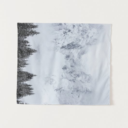 Schneeberge und Fichtenwald Wandteppich (Vorderseite (Horizontal))