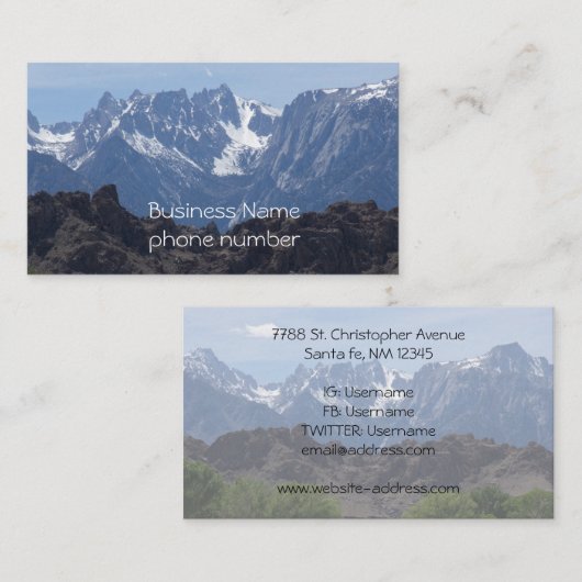 Schneeberge Visitenkarte (Vorne/Hinten)