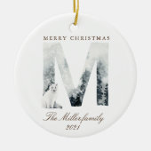 Schneeberge Waldtiere Urlaub Keramik Ornament (Vorne)