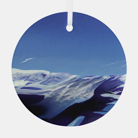 Schneeberge, Winterpanorama Ornament Aus Glas (Rückseite)