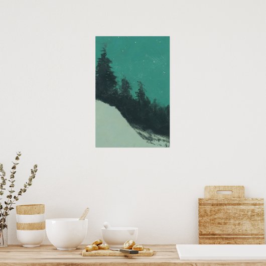 Schneeberglandschaft Malerei Poster (Küche)