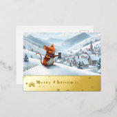 Schneebergmaus-Postkarte J Folien Feiertagspostkarte (Vorderseite/Rückseite)