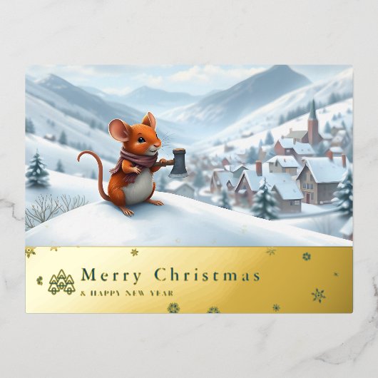 Schneebergmaus-Postkarte J Folien Feiertagspostkarte (Vorderseite)