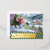 Schneebergmaus, rote Postkarte F (Vorderseite/Rückseite)