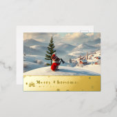 Schneebergmaus, rote Postkarte K (Vorderseite/Rückseite)