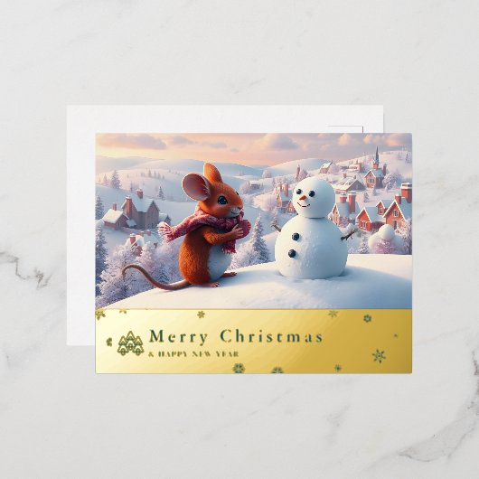 Schneebergmaus, rote Postkarte Q (Vorderseite/Rückseite)