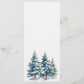 Schneebergwerk & Pinienbäume Hochzeit Menükarte (Rückseite)