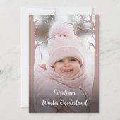 Schneebeschwald Winter Onederland Foto Einladung (Rückseite)