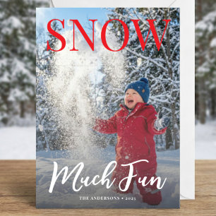Schneebetrieb Winterferien Familienfoto Feiertagskarte