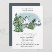 Schneebewaldete Landschaft mit Pinienwäldern Einladung (Vorne/Hinten)