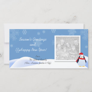 Schneebilder mit Pinguin-Feiertags-Postkarten Feiertagskarte