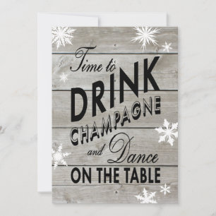 Schneeblättchen-Probeessen-Abend Champagner trinke Einladung