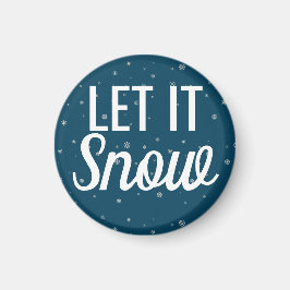 Schneeblau mit Schneeflocken - modern Magnet