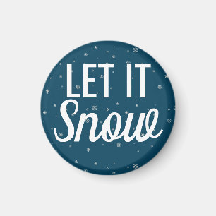 Schneeblau mit Schneeflocken - modern Magnet