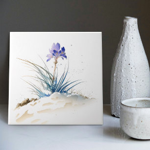 Schneeblaue Berg-Krokus-Wiedergeburts-Blumenkerami Fliese