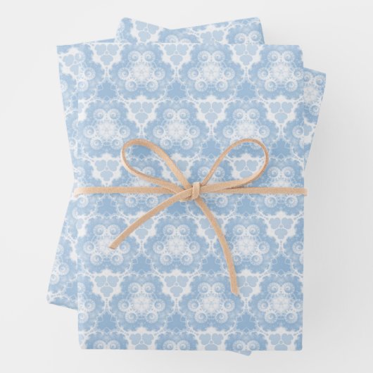 Schneeblauer Swirl Geschenkpapier Set (Beispiel)