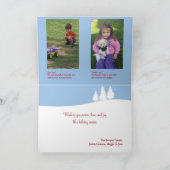 Schneeblaues Foto Weihnachtsgrüße Feiertagskarte (Innenseite)