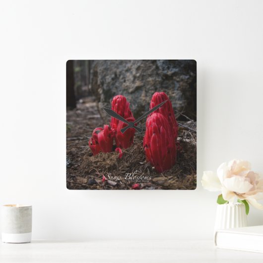 Schneeblocken Quadratische Wanduhr (Zuhause)