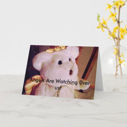 SchneeBlumen 016, Engel passen 0ver wir auf! Karte (Gelbe Blume)