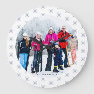 Schneeblumen-Familienfoto-Name Große Uhr