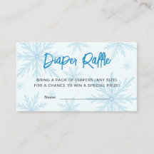 Schneeblumen-Jungen-Baby-Party-Windel-Raffle-Ticke