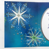 Schneeblumen-Wünsche im Mid-Century-Modern-Stil Dreifach Gefaltete Urlaubskarte (Innen Erste Seite)