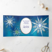 Schneeblumen-Wünsche im Mid-Century-Modern-Stil Dreifach Gefaltete Urlaubskarte (Innenseite)