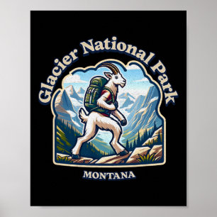 Schneebock wandert im Glacier-Nationalpark Poster
