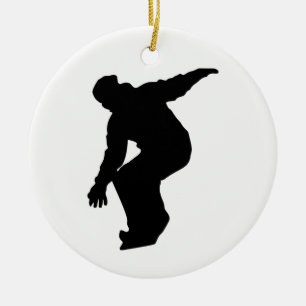 Schneebrettfahrer-Silhouette Keramikornament