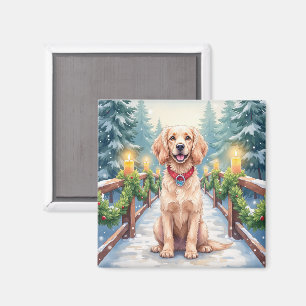 Schneebrücke Boykin Spaniel Weihnachtskunst Magnet