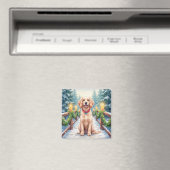 Schneebrücke Boykin Spaniel Weihnachtskunst Magnet (In Situ (Geschirrspüler))