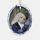 Schneebubbles Weihnachtsfeiertag Keramik Ornament (Rechts)