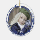 Schneebubbles Weihnachtsfeiertag Keramik Ornament (Links)