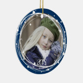 Schneebubbles Weihnachtsfeiertag Keramikornament (Rechts)