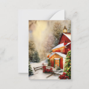 Schneebudget Mini-Weihnachtsstall Mitteilungskarte