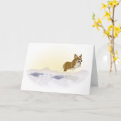 SchneeCorgi Karte (Gelbe Blume)