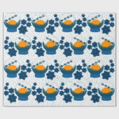 Schneedecke, dunkelblaues Packpapier (Flach)