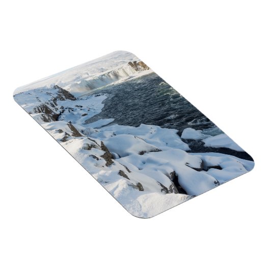 Schneedecke Godafoss Wasserfall Magnet (Rechte Seite)
