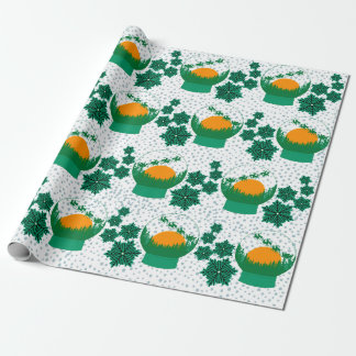 Schneedecke, hellgrünes Umhüllungspapier Geschenkpapier