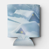 Schneedecke in einem Wald Dosenkühler (Rückseite)