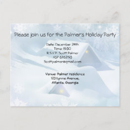 Schneedecke in einem Wald Einladungspostkarte