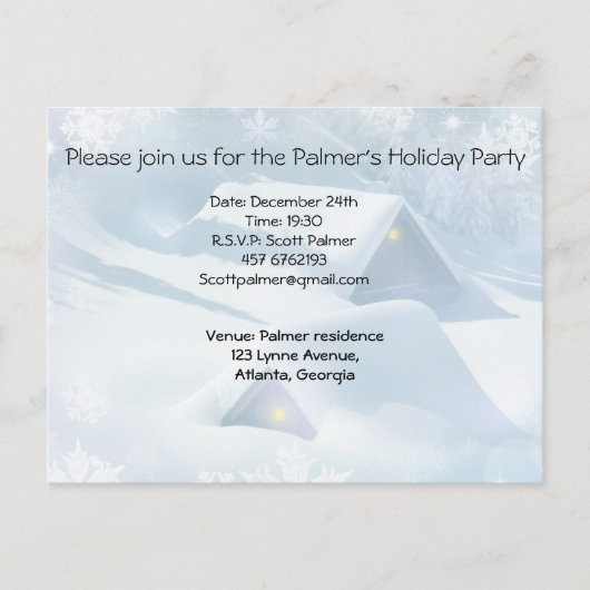 Schneedecke in einem Wald Einladungspostkarte (Vorderseite)