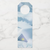 Schneedecke in einem Wald Flaschenanhänger (Rückseite)