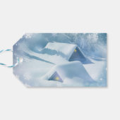 Schneedecke in einem Wald Geschenkanhänger (Rückseite Horizontal)