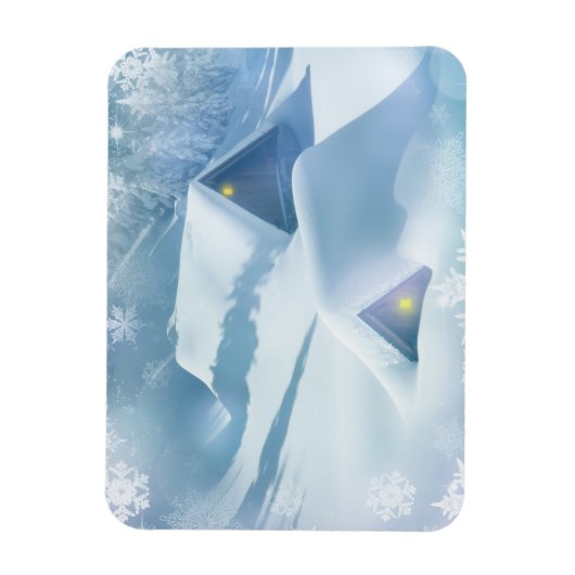 Schneedecke in einem Wald Magnet (Vertikal)