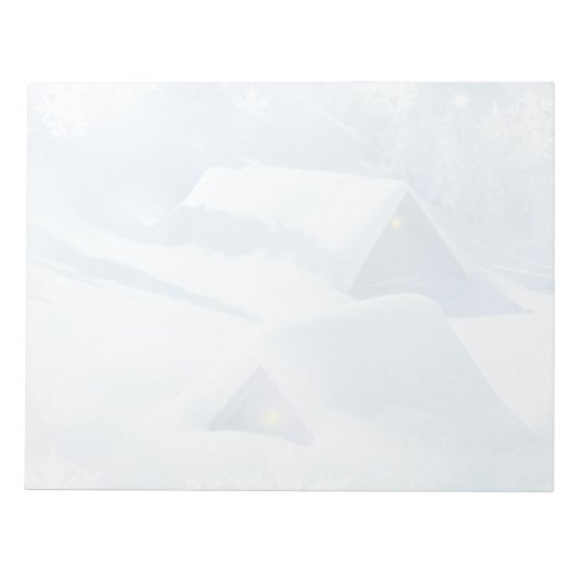 Schneedecke in einem Wald Notizblock (Vorderseite)