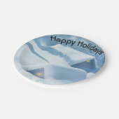 Schneedecke in einem Wald Pappteller (Schrägansicht)